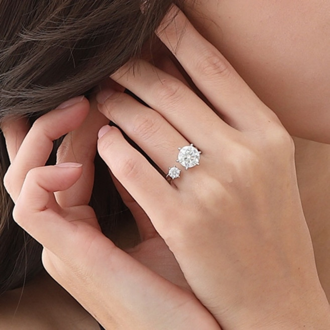 14K 모이사나이트 3캐럿 세렌디피티 다이아 몬드 반지