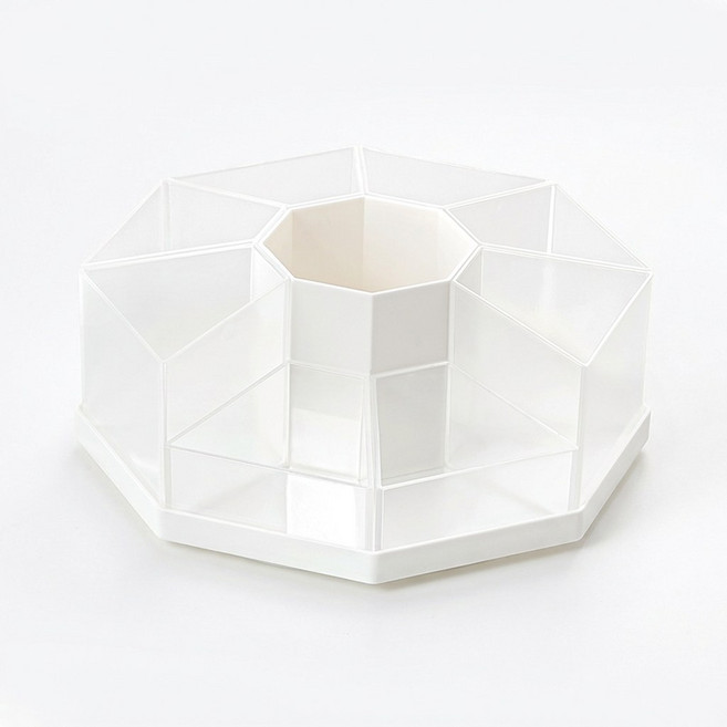 모덴즈 360도 회전 연필꽂이 데스크 오거나이저 깔끔한 책상 정리 수납함, 1개, 투명화이트