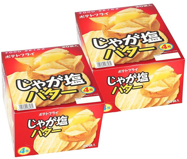 히가시 토요 제과 감자 튀김 감자 소금 버터 2PACK 총 40 봉지, 1g, 1개