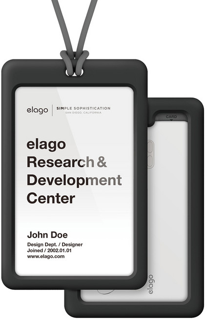 엘라고 ID4 사원증 카드홀더 [8 color], 블랙+다크그레이