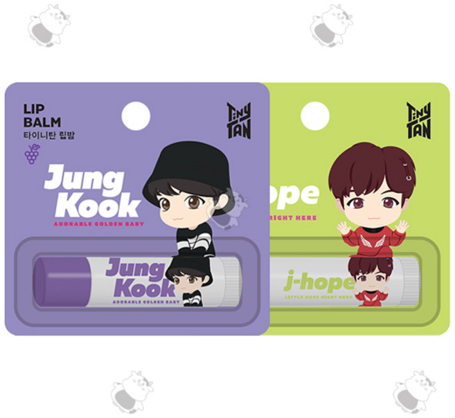 bTS 타이니탄 에디션 방탄소년단 립밤 2종 모이스춰 고보습 립케어, 1개, 4.5g, 정국+제이홉