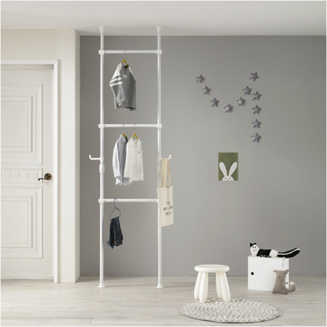 [왕자행거] 왕자 네오스페이스 미니3단행거_화이트_827_cp, 상세 설명 참조