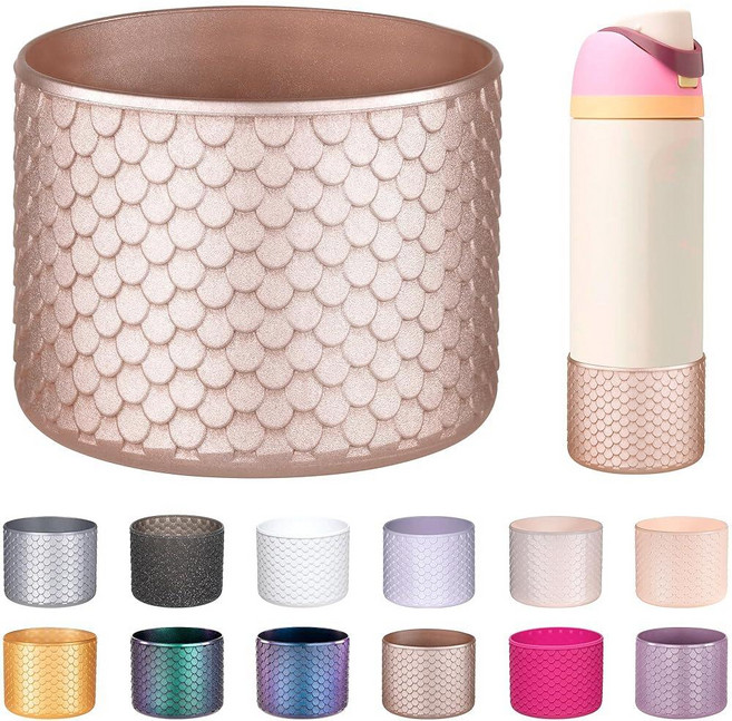 Soledea Owala 물병용 실리콘 부츠 680.4g24온스 946.4ml32온스 1.18L40온스 미끄럼 방지 보호 슬리브 바닥 범퍼 프로텍터 FreeSip 트위스트, Rose Gold