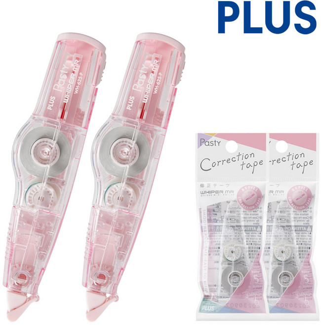 PLUS 플러스 파스티 수정테이프 (본품2+리필2), 1세트, 핑크2+리필2 (WH625P)