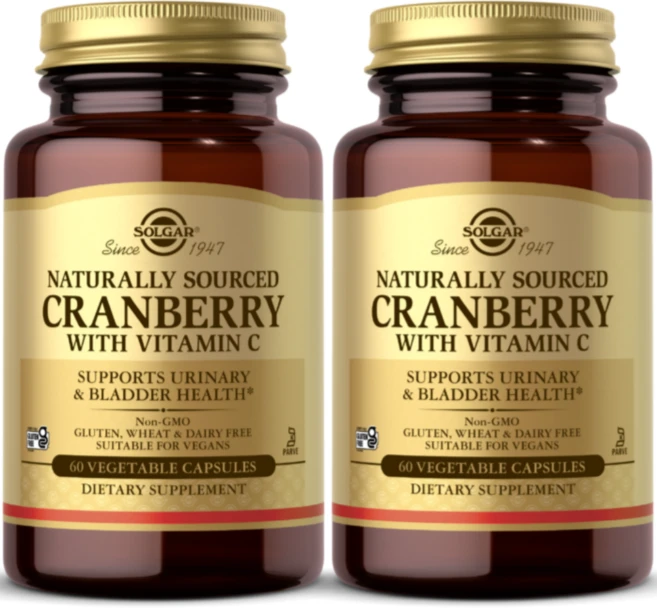 솔가 네츄럴 크렌베리 비타민C 60정 2병 Solgar Natural Cranberry VitaminC, 2팩 - 쿠팡