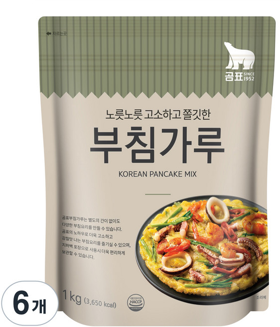 곰표 부침가루, 1kg, 6개