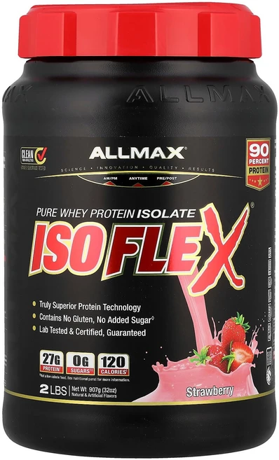 ALLMAX 올맥스 아이소플렉스 웨이 프로틴 아이솔레이트 907g 파우더 단백질보충제, 1개 - 쿠팡