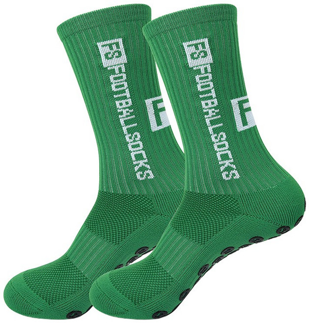 논슬립 미끄럼방지 러닝 스포츠 풋살 축구 양말 부상방지 남성용, 1개, 그린