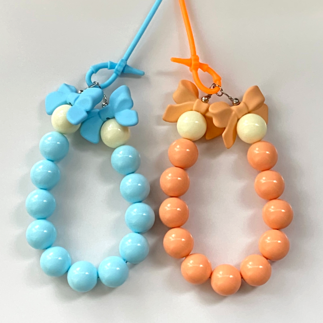 더림 더블리본 골프티걸이 실리콘줄 티꼿이 골프용품, 1세트, 스카이+오렌지