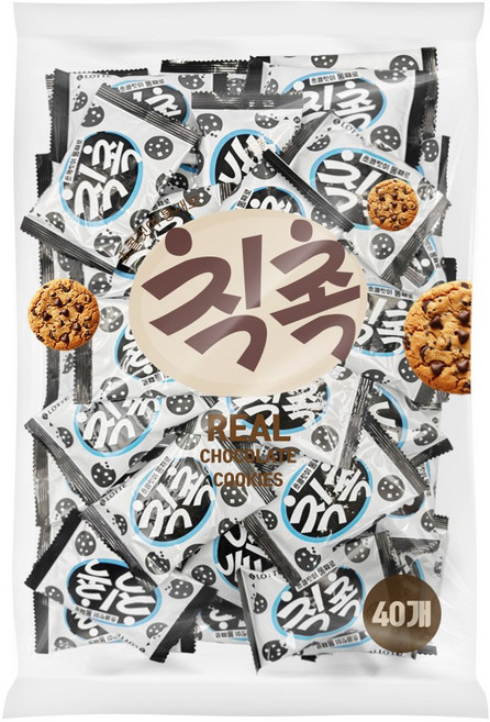 롯데 칙촉 오리지널 대용량 초코칩 쿠키 40개(개별포장)