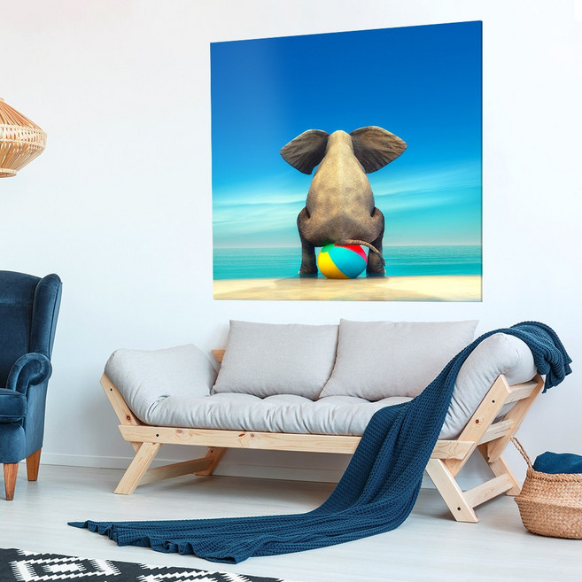 아란아트 금전운 명예운에 좋은 코끼리 그림 캔버스액자 35종, 33. 코끼리와 해변