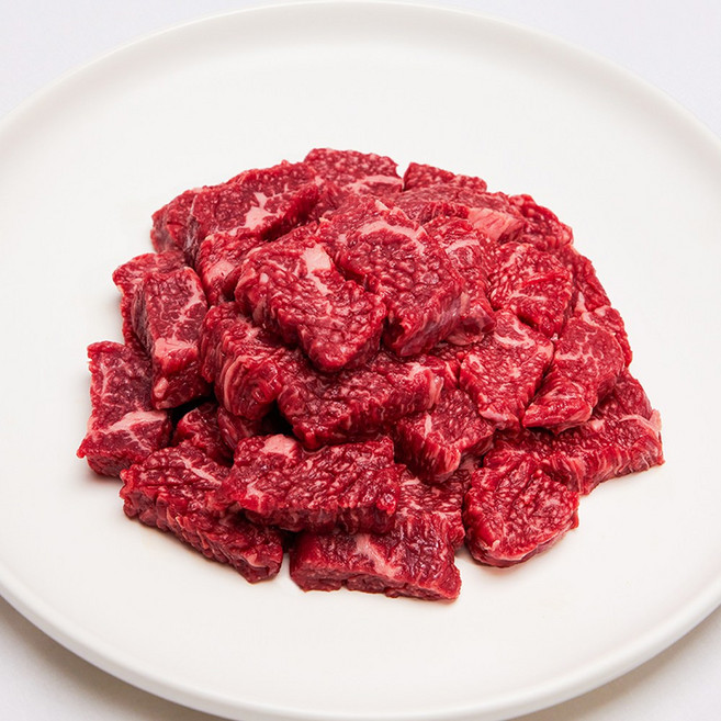 [ 한우이츠 ] 마장동 소고기 1++/1+ 등급 한우 국거리 냉동, 300g, 1개