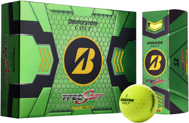 [1더즌] 브리지스톤 NEW 트레오 소프트 2.0 2피스 비거리 고반발 장타 골프공, 1세트, 12개입, 옐로우