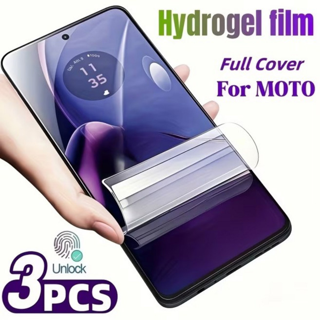 모토로라 G54 G04 G04s G14 G34 G84 G24 파워 4G HD 하이드로겔 필름 G75 G05 G06 G56 G86 G55 G35 G15 5G 스크린 보호필름 3개, [00] 3Pcs, [00] Hydrogel Film, [00] For Moto G15