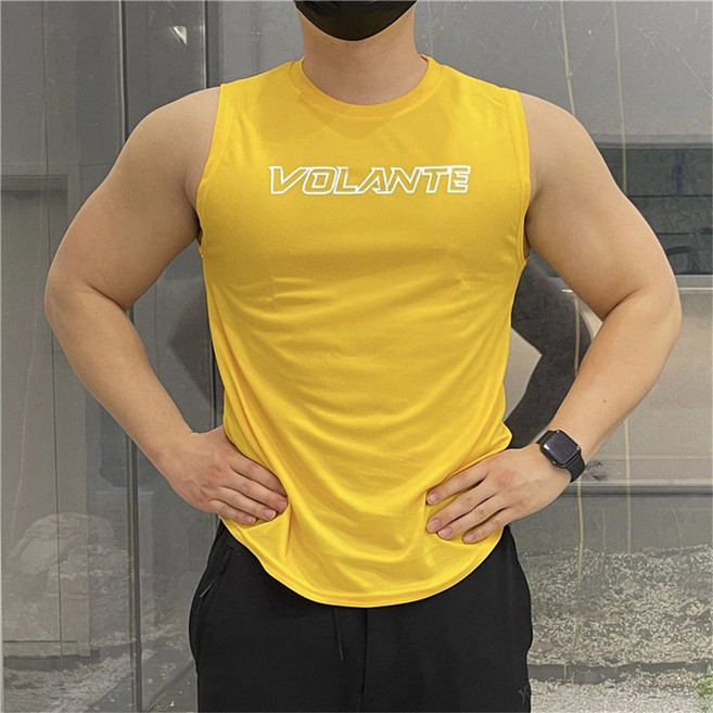 TKX 남성 스포츠 무지 슬리브리스 티셔츠 운동 헬스 트레이닝 민소매 쾌적 통기성 데일리 레이어드 베이직 라운드넥 피트니스 탑