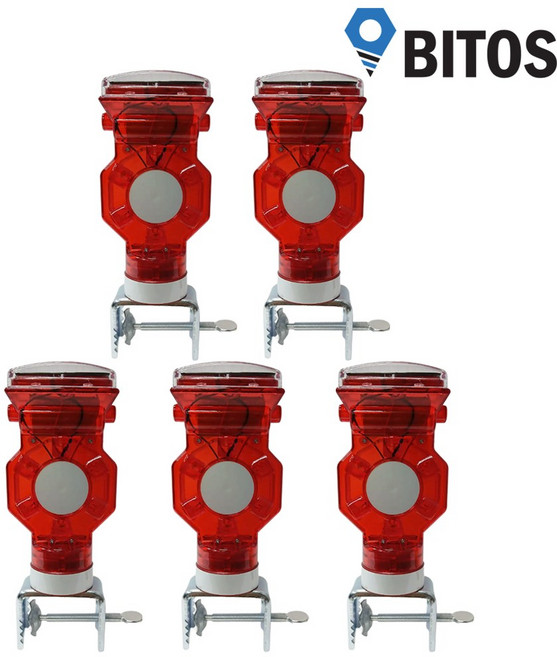 쏠라 LED 경고등 경광등 태양열 충전 휀스용 SM-612, 5개