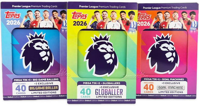 탑스 프리미어 리그 2026 [메가틴] 축구 카드 TOPPS 축구 카드 15세 이상 디자인 랜덤발송, 랜덤, 1개