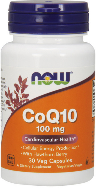 NOW Foods CoQ10 100mg素食膠囊, 30顆, 1罐