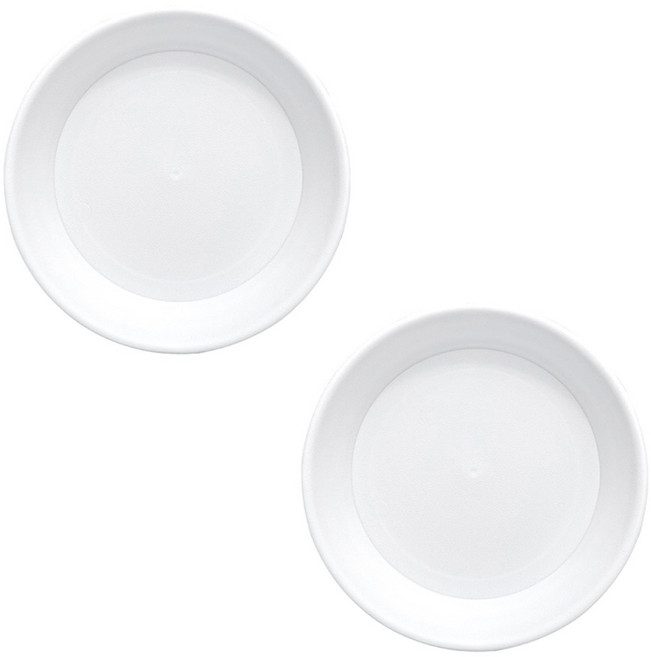 엘쏘 플라스틱 화분 받침, 화이트, 2개