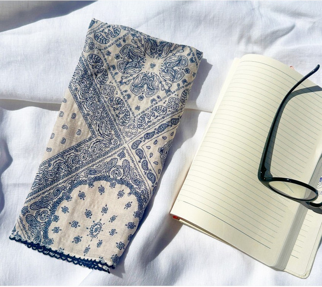 [에디트537] 빅사이즈 반다나 러닝 등산 손수건 국내면 생산 아사면 쁘띠목스카프 개별포장 단체선물 페이즐리 남여공용 손수건