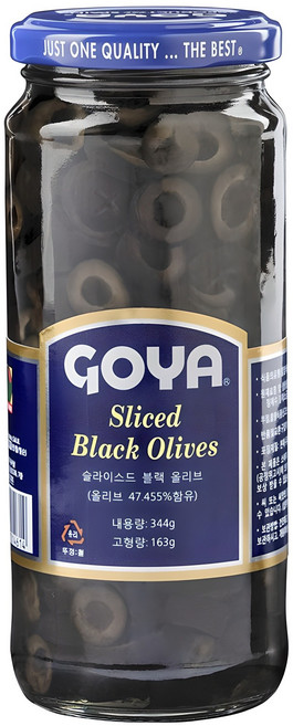 고야 슬라이스드 블랙 올리브 절임, 344g, 1개