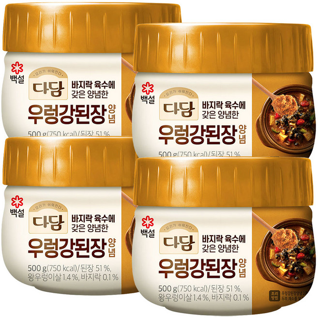 cj제일제당(주) 다담 우렁강된장양념, 500g, 4개