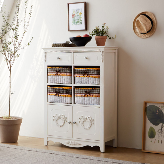 베스트리빙 로마 라탄 수납 서랍장/8단/9단/주방장식장 3color, 화이트, 8단