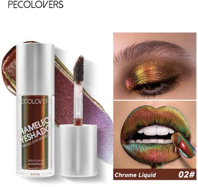 섀도우팔레트 오로라 멀티 크롬 아이 섀도우 안료 오래 지속되는 카멜레온 공작 갤럭시 글리터 리퀴드, [02] 02, 1개