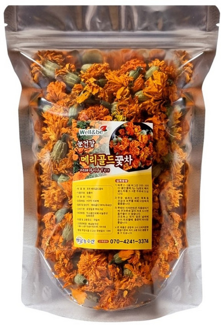 제주 메리골드 꽃차 선물 마리골드 눈에 좋은 차 금잔화, 1개, 100g, 1개입