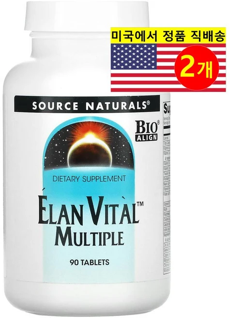 소스네츄럴스 엘란바이탈 멀티플 90 정, 90정, 2팩 - 쿠팡