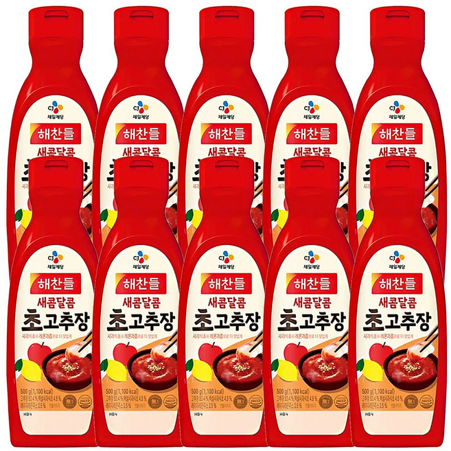 CJ제일제당 [CJ제일제당] 해찬들 새콤달콤 초고추장 500g(튜브) x 10개, 500g
