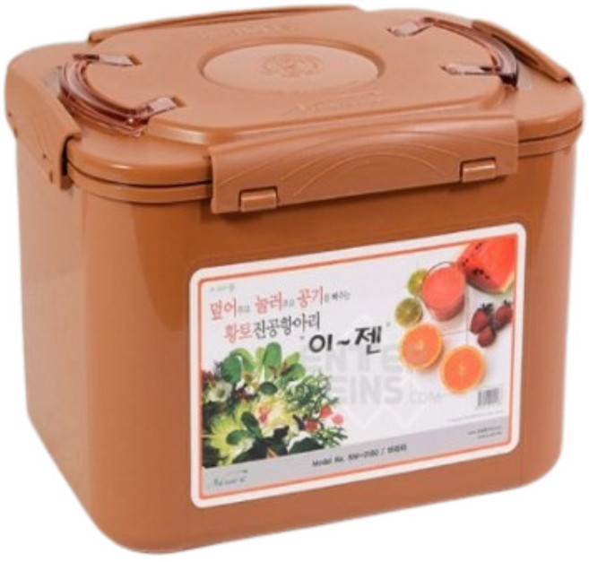 이젠 황토 진공 항아리 사각 16L 누름독 김치통 오이지 쌀통, 1개