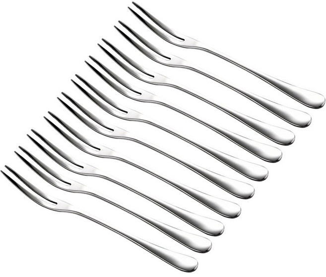 Qiaokao 스테인레스 스틸 과일 포크 10개입, 단품, 1세트