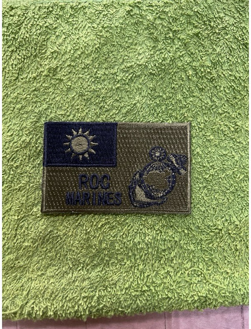 刺繡工藝 耐用材質 軍事收藏 個性化裝飾, 新式海陸綠色國旗臂章, 1個