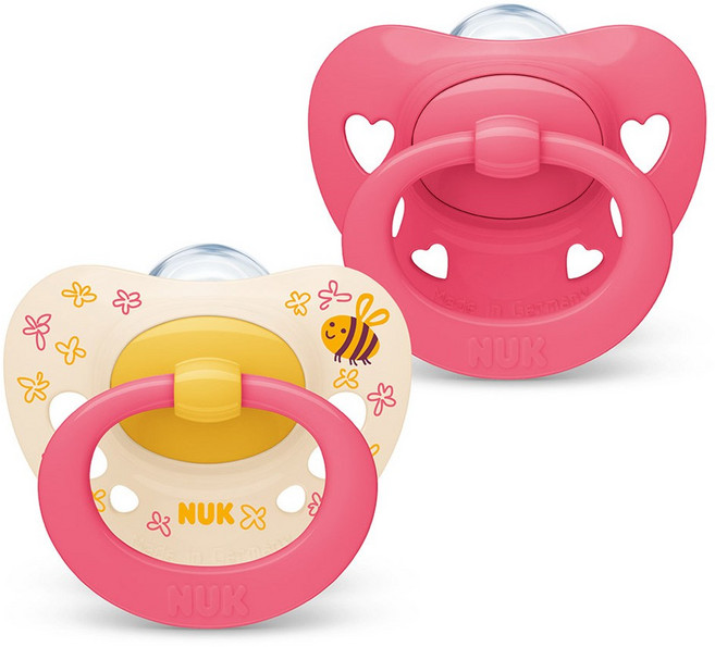 누크 시그니처 노리개젖꼭지 2종 세트, 18~36개월 (S3), 핑크, 1세트