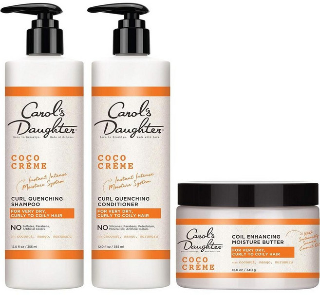 Carol's Daughter 캐롤스 도터 코코 크림 컬 퀜칭 샴푸 355ml+컨디셔너(린스) 355ml+코일 인핸싱 모이스처 버터, 1개, 340g