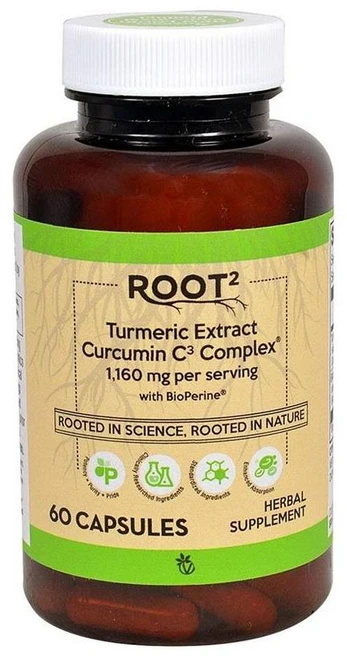비타코스트 ROOT2 터메릭 커큐민 C3 컴플렉스 1160mg 퍼서빙 바이오페린 Vitacost Turmeric Extract Curcumin C3 Complex, 1개, 60정 - 쿠팡