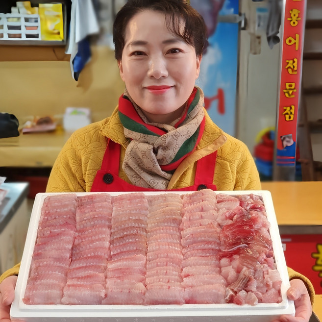 [영암수산] 산지직송 명품홍어 100년 전통!! 국산홍어 흑산홍어 500g 1kg 1.5kg 2kg 홍어 홍어애 명절 선물 국산 목포 택배 회 숙성, 1개, 국산500g 삭힘정도 강