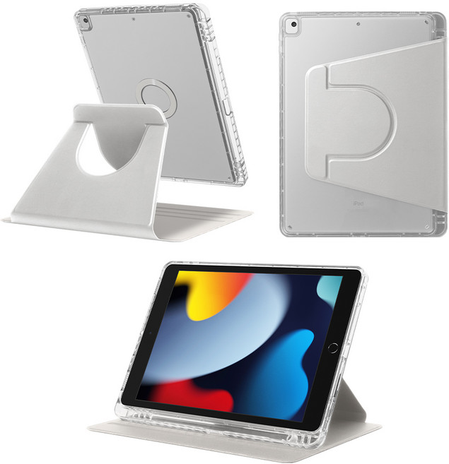 DANYCASE 아크릴 회전 자성 흡착 분리 가능가능 태블릿 커버 아이패드 케이스, 회색, 1개