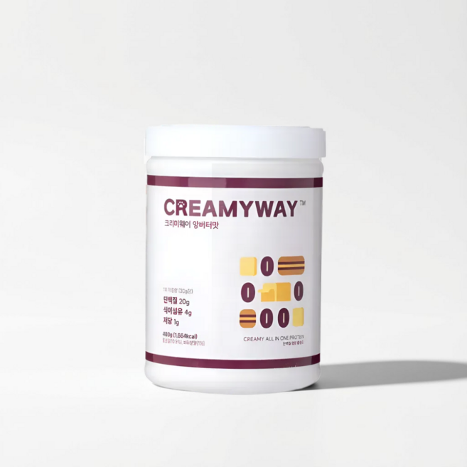 크리미웨이 단백질 쉐이크 1통 앙버터맛 프로틴 쉐이크, 1개, 16회분