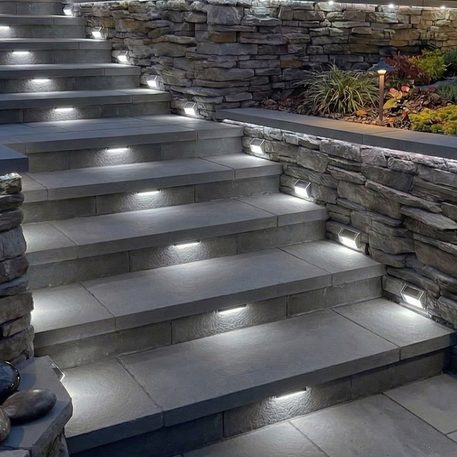 HK sell 스페이스 태양광 조명 난간등 캠핑등 자동충전 방수등 2P, 백색등, 1세트