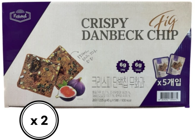 New 크리스피 단백칩 무화과 5입, 225g, 2개 - 쿠팡