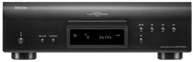 데논 Denon DCD-1700NE SACD 플레이어 가정용 CD 초정밀 192kHz/32비트 D/A 컨버터 진동 방지 디자인 DSD FLAC WAV 파일 지원 순수, Black