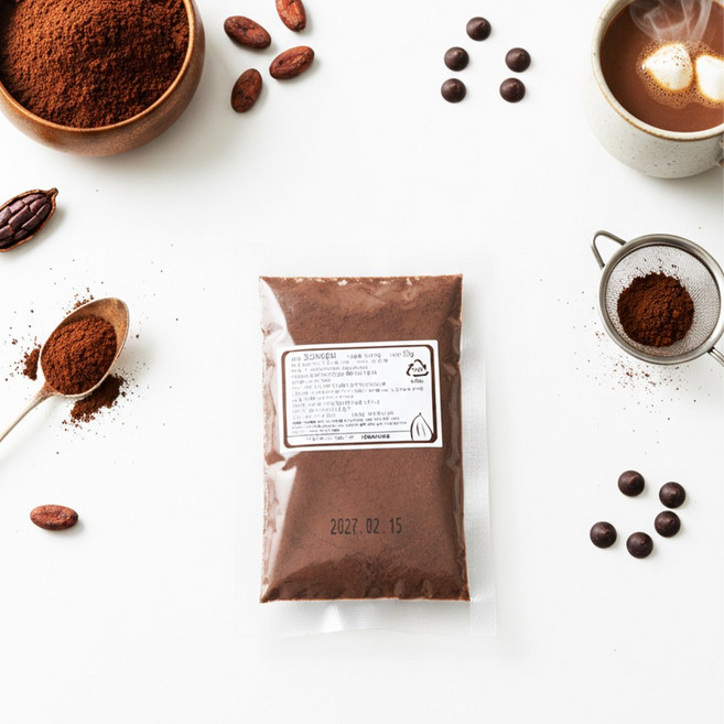 코코아파우더 100% 인도네시아 소분판매 두바이 초콜릿 두쫀쿠 만들기 분말 재료, 1개, 2개입, 20g