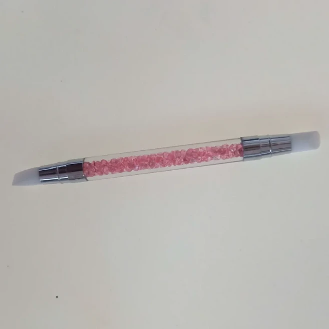 1/5pcs 더블 헤드 실리콘 네일 아트 도트 펜 라인 석 보석 피커 왁스 연필 도구 연마 드로잉, 02 1pc white