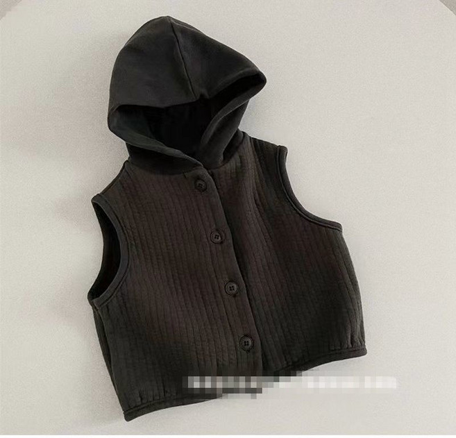 小不點兒 韓版兒童馬甲春秋外穿嬰兒寶寶連帽坎肩背心馬夾 (90cm-130cm)