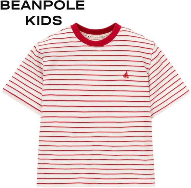 [매장발송] 빈폴키즈 공용 반팔 스트라이프 라운드티 등교 학원 여행 일상 시원한 봄 여름 상의