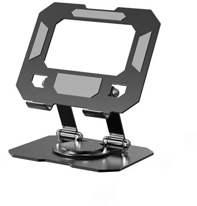 360도 회전 접이식 태블릿 거치대 탁상용/침대용 알루미늄, 검정색, 1개