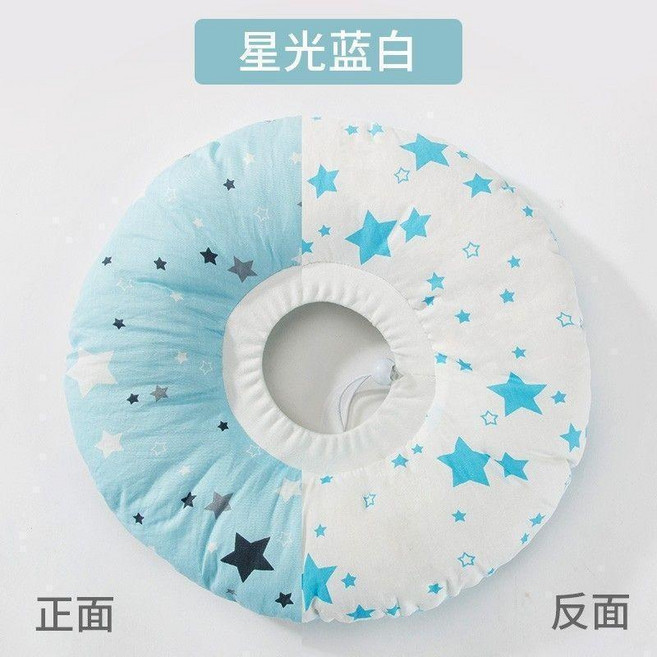 寵物軟布頭套 花朵款棉布防舔伊莉莎白圈, 藍色星星,中型 建議體重5-10斤, 藍色星星