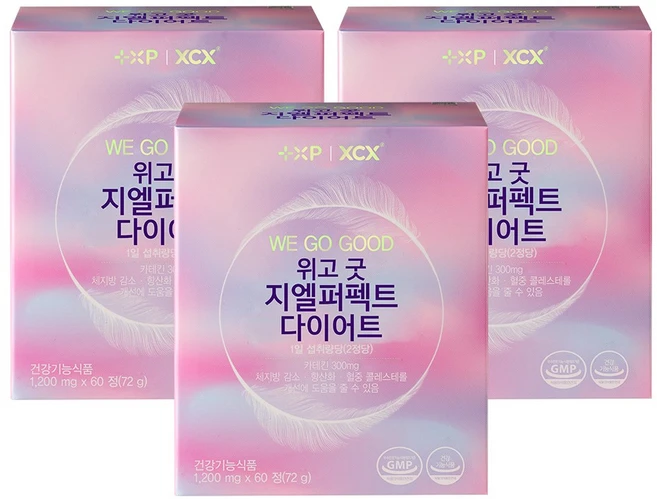 플러스엑스팜 위고 굿 지엘 퍼펙트 다이어트 간편 섭취 GLP-1 성분 체중 체지방 콜레스테롤 감소 관리, 3개, 60정 - 쿠팡